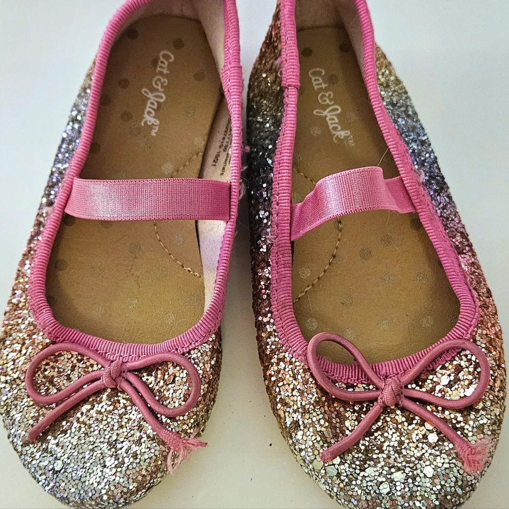 Cat & Jack Rainbow Glitter Kids Dress Shoes